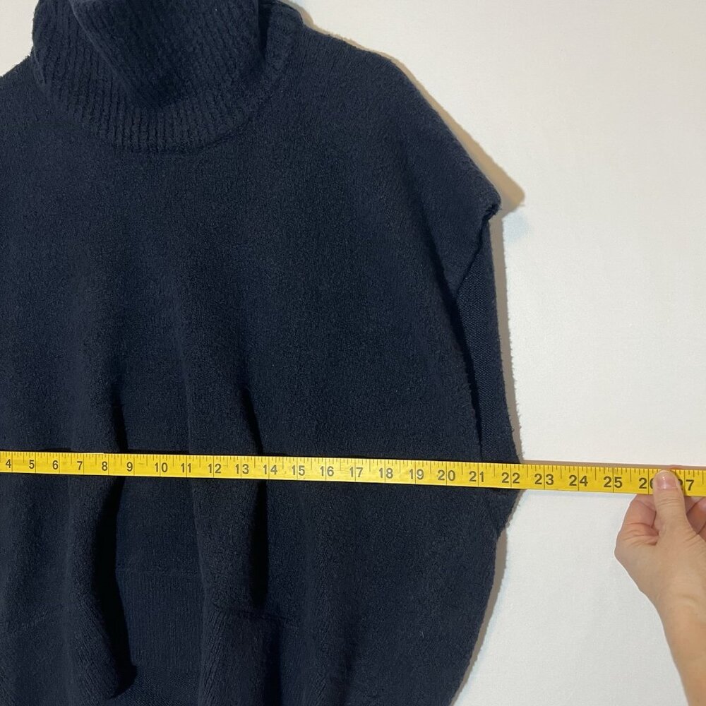 Lululemon Women 6 Brushed Cotton Merino Wool Blend Sweater Navy Blue Turtleneck - Picture 8 of 12
